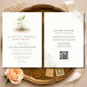 All in One Little Sprout Baby Shower Invitation
