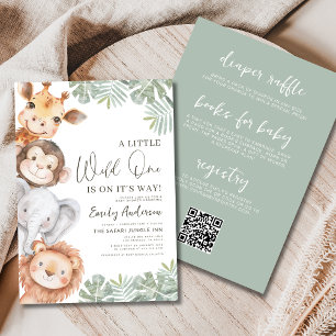 All in One Little Wild One Safari Baby Shower Invitation