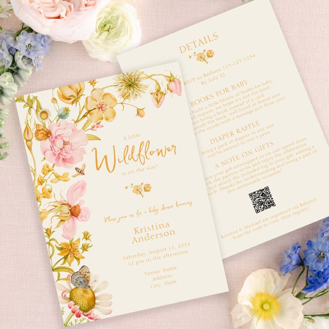 All in One Little Wildflower Baby Shower   Invitation (Creator Uploaded)