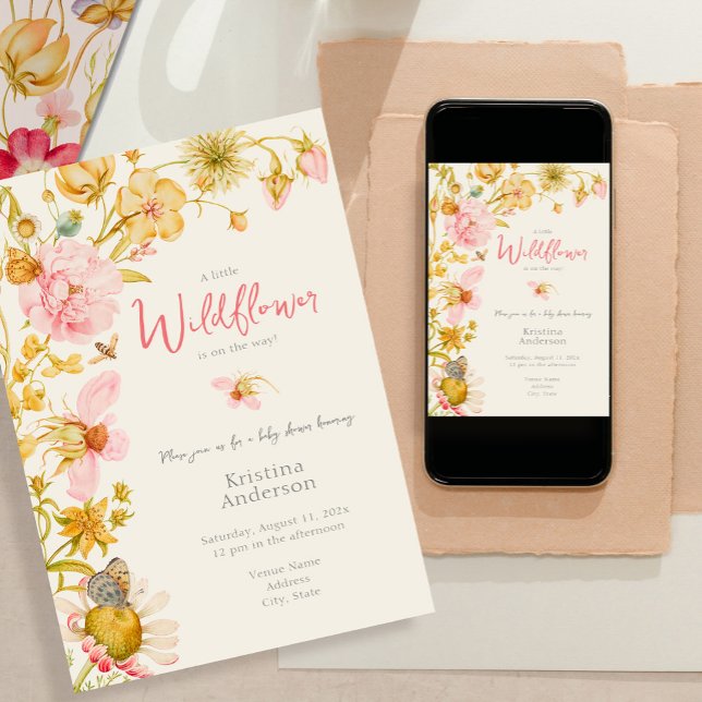 All in One Little Wildflower Baby Shower   Invitation (Creator Uploaded)