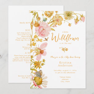 All in One Little Wildflower Baby Shower Invitation