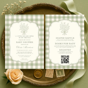 All in One Little Wildflower Floral Baby Shower Invitation