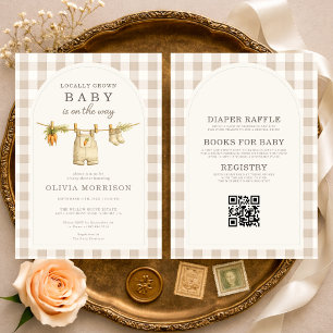 All in One Locally Grown Baby Shower Invitation
