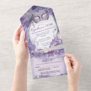 ALL IN ONE Masquerade Party Invitation