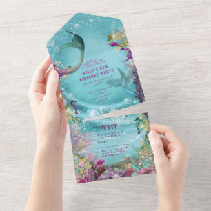 ALL IN ONE Mermaid Under the Sea Invitation