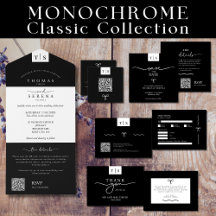 All in One Monochrome Black White QR Code Wedding