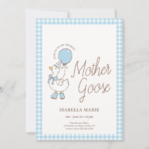 All in One Mother Goose Baby Boy Shower Invitation