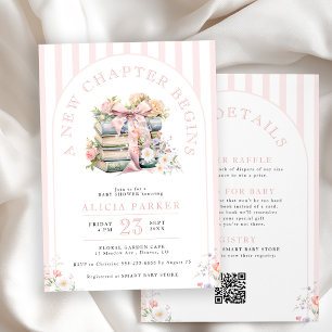 All in one new chapter begins girl baby shower invitation