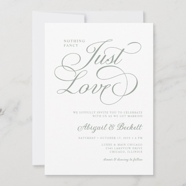 All In One Nothing Fancy Just Love Wedding Invitation (Front)