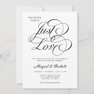 All In One Nothing Fancy Just Love Wedding Invitation
