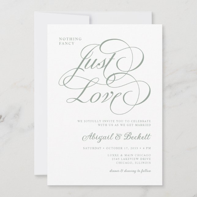 All In One Nothing Fancy Just Love Wedding Invitation (Front)