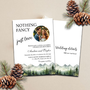 All in One Nothing Fancy Just Love Wedding Photo Invitation