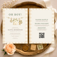 All in One Oh Boy Woodland Clothesline Baby Shower