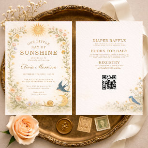 All in One Our Little Ray of Sunshine Baby Shower Invitation