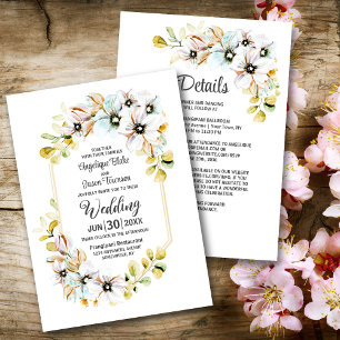 All In One Pastel Floral Wedding Invitation