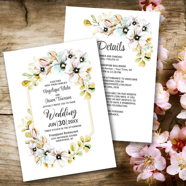 All In One Pastel Floral Wedding Invitation (Creator Uploaded)