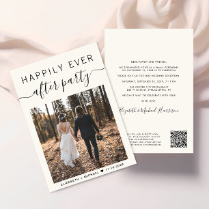  All In One Photo QR Code Cream Wedding Reception Invitation