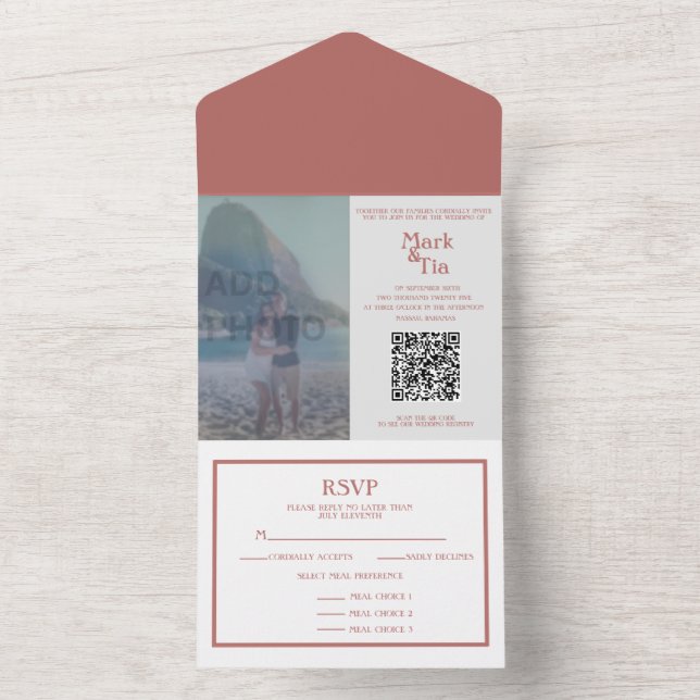 All in One Photo Wedding Invitation QR Code (Inside)