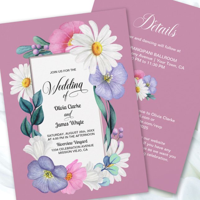 All In One Pink Floral Wedding Invitation (Creator Uploaded)