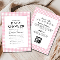 All in One Pink Gingham Baby Girl Shower 