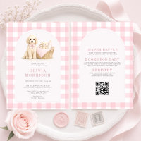All in One Puppy Dog Gingham Pink Baby Shower
