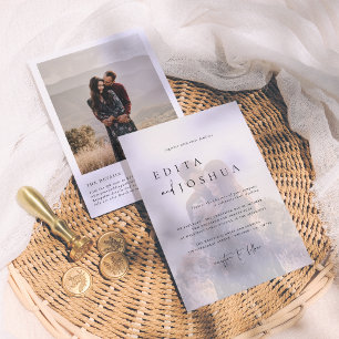 All In One QR Code 2 Photo Wedding Invitation