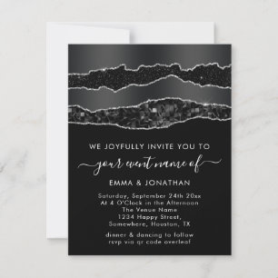 All In One QR Code Black Silver Glitter Grey