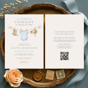 All in One Rodeo Ranch Little Cowboy Baby Shower Invitation