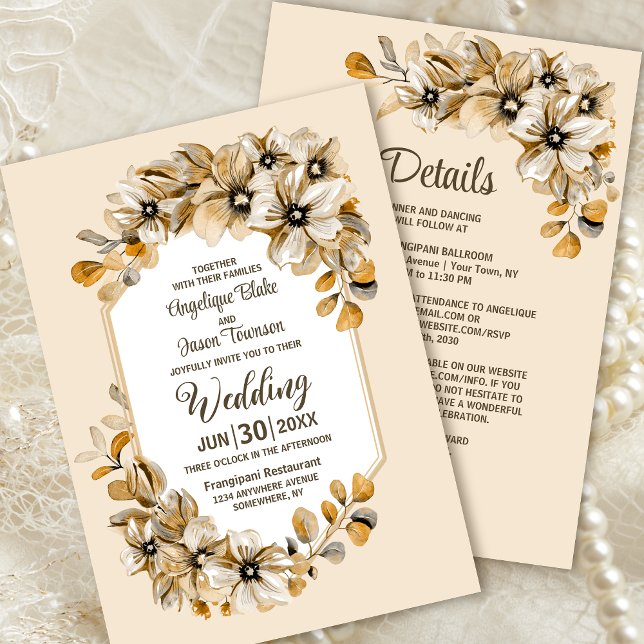 All In One Rustic Autumn Floral Wedding Invitation (Creator Uploaded)