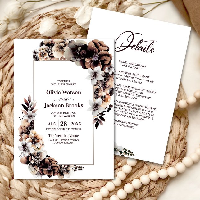 All In One Rustic Autumn Floral Wedding Invitation (Creator Uploaded)