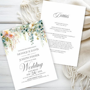 All in One Rustic Eucalyptus Greenery Wedding Invitation