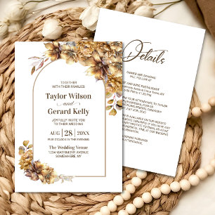 All In One Rustic Floral Arch Wedding Invitation