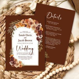 All in One Rustic Floral Terracotta Arch Wedding Invitation