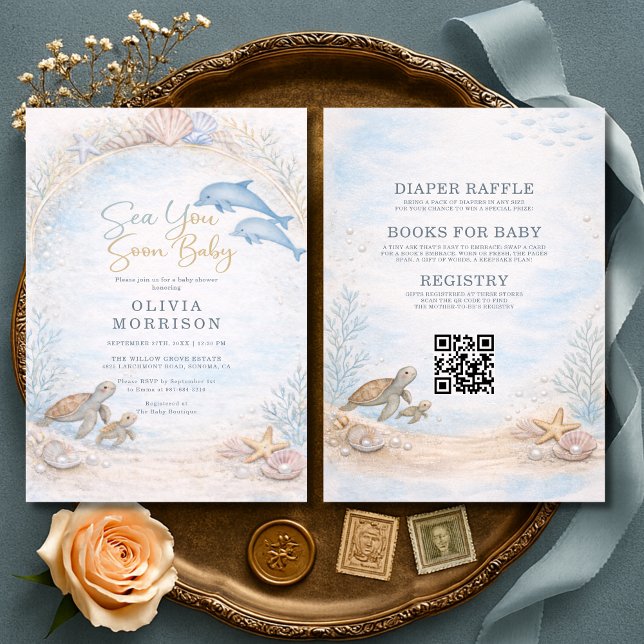 All in One Sea You Soon Baby Shower Invitation (Creator Uploaded)