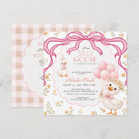 All in One Silly Goose Gingham Bow Baby Shower