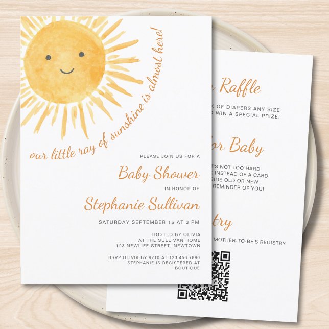 All In One Sunshine Baby Shower Invitation (Creator Uploaded)