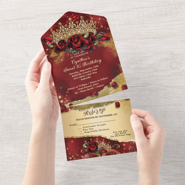 ALL IN ONE Sweet 16 Quince Event Invitation  (Tearaway)