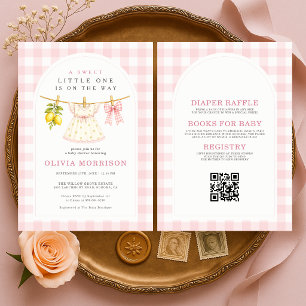 All in One Sweet Little One Lemon Girl Baby Shower Invitation