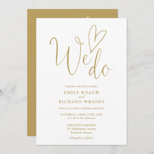 All In One To We Do Heart Gold Wedding Invitation