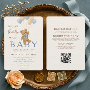 All in One We Can Bearly Wait Baby Shower Invitation