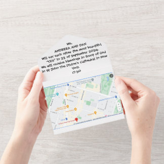 All in One Wedding Invitation with Maps