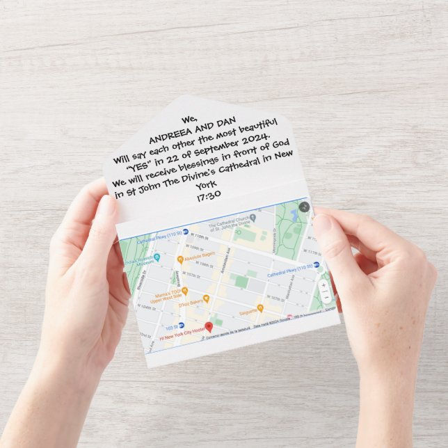 All in One Wedding Invitation with Maps (Opening)
