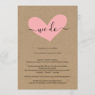 All in One Wedding Invitation with RSVP & Registry