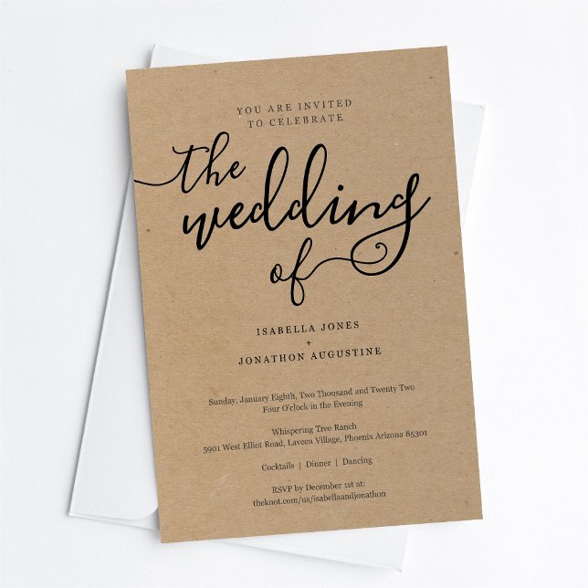 All in One Wedding Invitation with RSVP & Registry (Creator Uploaded)