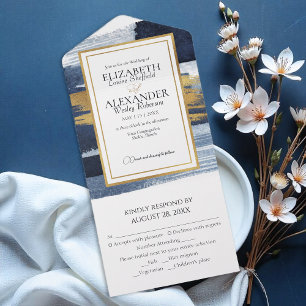 All In One Wedding Invitations   Abstract Blue