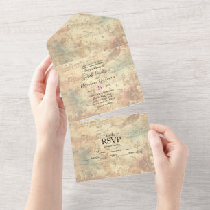 All In One Wedding Invitations Music Notes