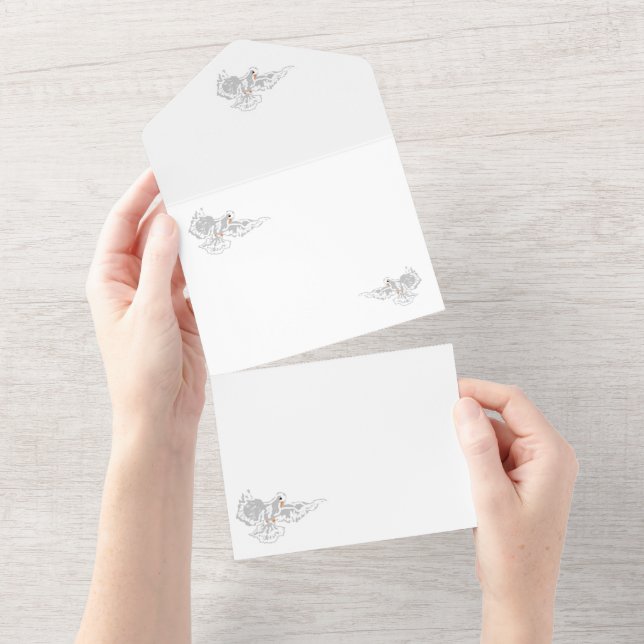 All in One Wedding Invite : Doves (Tearaway)