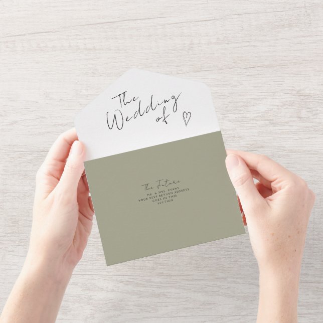 All in One Wedding Invite Minimalist Modern. (Opening)