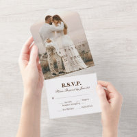 All-in-One Wedding RSVP with Romantic Calligraphy