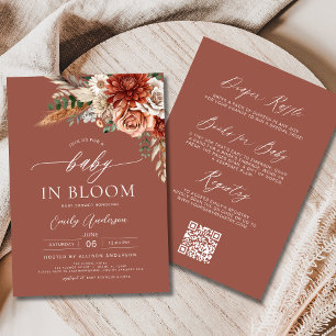 All in One Wildflower Baby in Bloom Autumn Shower Invitation